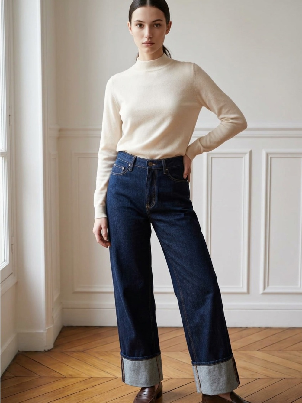 Kate Spade New York x Target High-Rise Straight Leg Wide Cuff Jeans